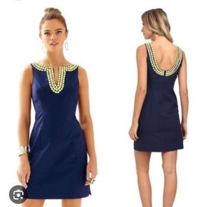 Lilly Pulitzer Navy Shift Dress with Beading - Size 4